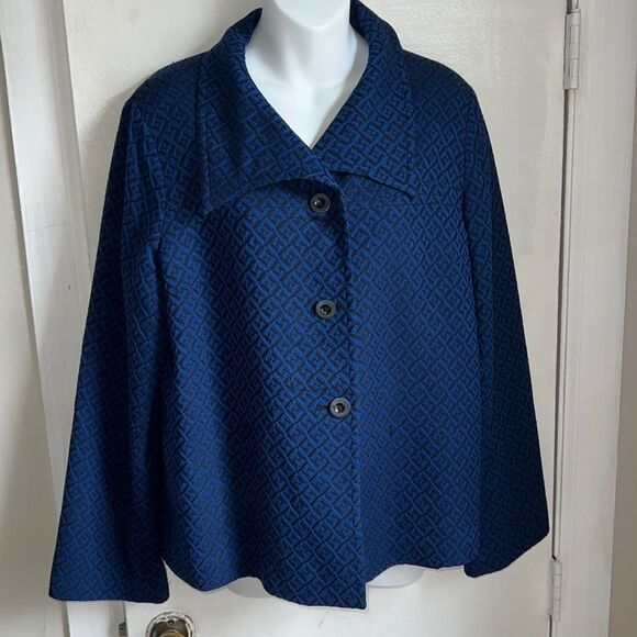 Pendleton Royal Midnight Geometric Button-Up Jacket – Size 16 ✨💙 - Picture 1 of 7